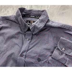 George Strait Wrangler Men's Long Sleeve Button Shirt Blue Red Geometric XL